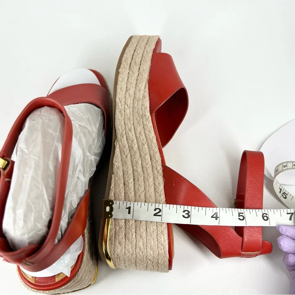 Franco Sarto Red Espadrille Wedge Sandals